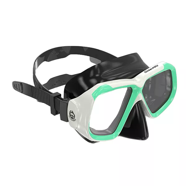 Dual Lens Mask - White green