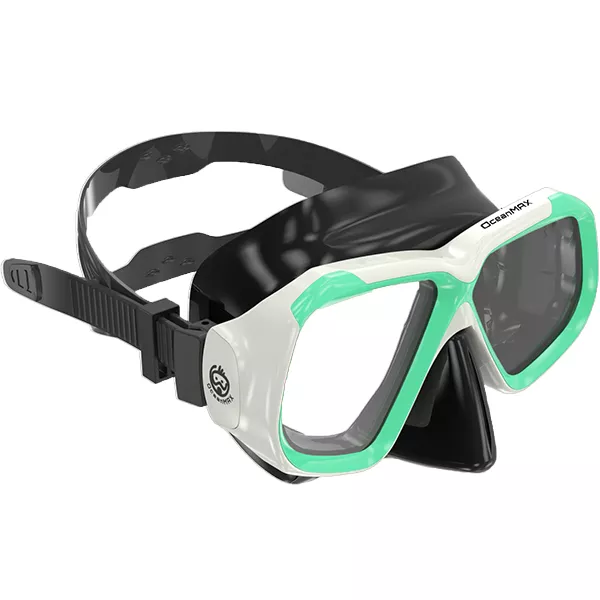 Dual Lens Mask - White green